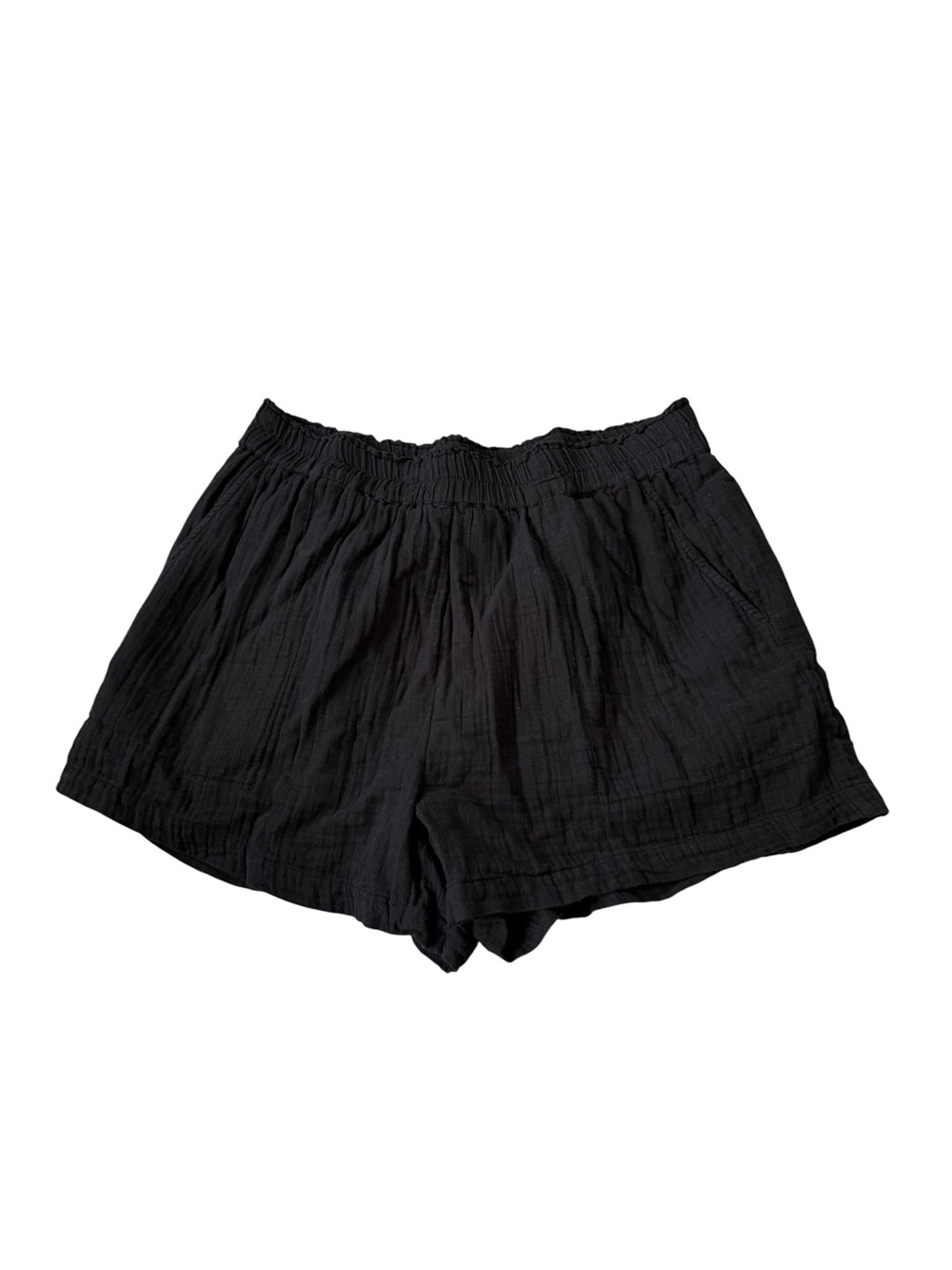Dex Black Lightweight Women’s Size XL Elastic-Waist Flowy Shorts with Pockets